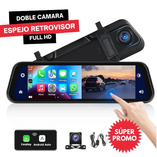 ESPEJO RETROVISOR DOBLE CAMARA FULL HD