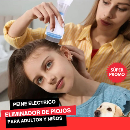 PEINE ELÉCTRICO ELIMINADOR DE PIOJOS PARA ADULTOS Y NIÑOS