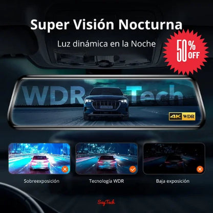 ESPEJO RETROVISOR DOBLE CAMARA FULL HD